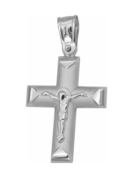 Weißgold Kreuz 14K