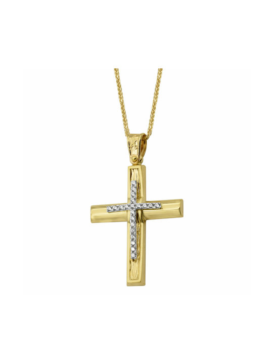 Gold Kreuz 9K mit Kette