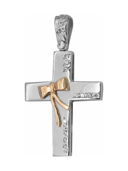 Weißgold Kreuz 14K