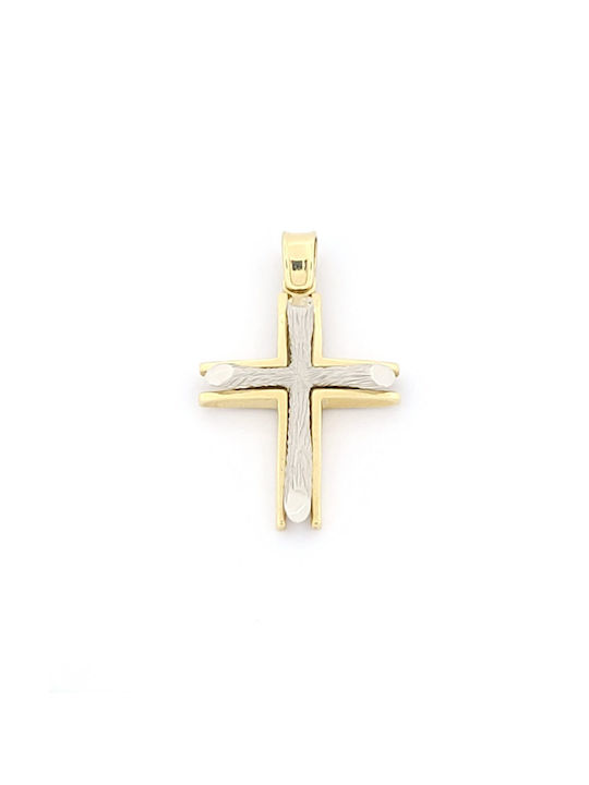 Kirkikosmima Men's Gold Cross 14K Double Sided