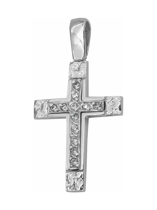 Weißgold Kreuz 14K