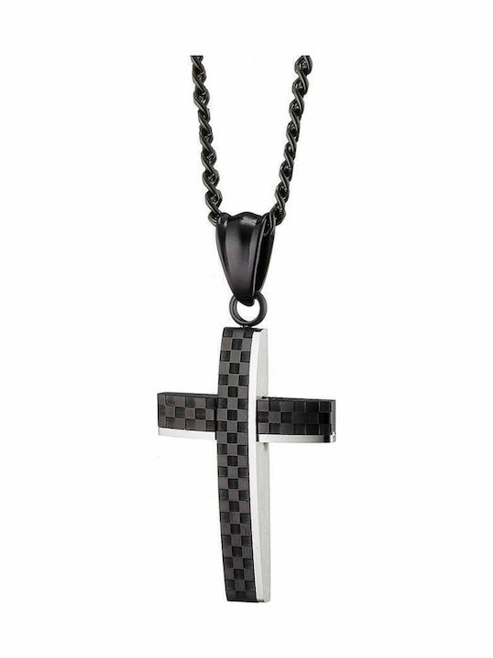 Men's Cross from Steel with Chain