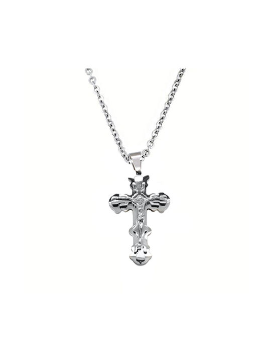 Herren Kreuz aus Stahl mit Kette