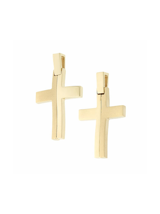 Men's Gold Cross 14K Double Sided