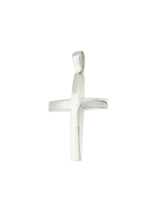 Men's White Gold Cross 14K