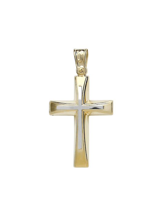 Damen Gold Kreuz 14K Beidseitig