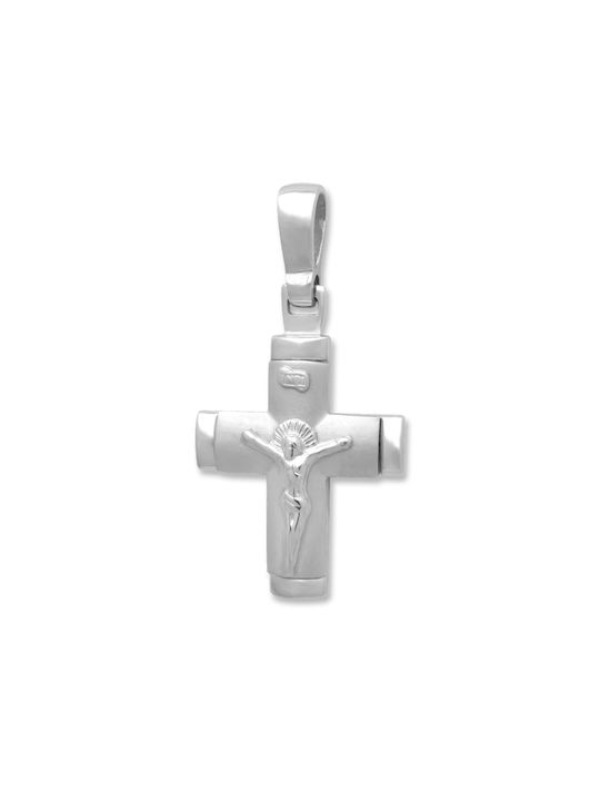 Men's White Gold Cross 14K with the Crucified