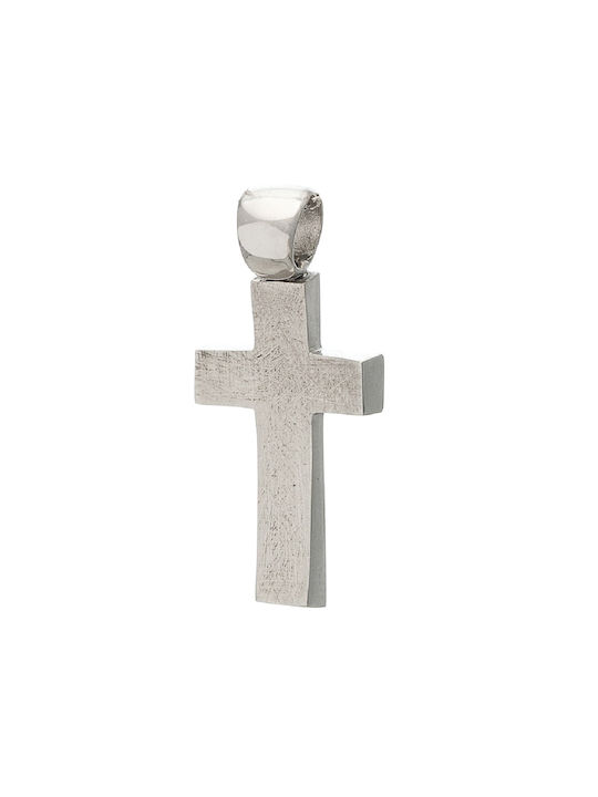 Men's White Gold Cross 14K