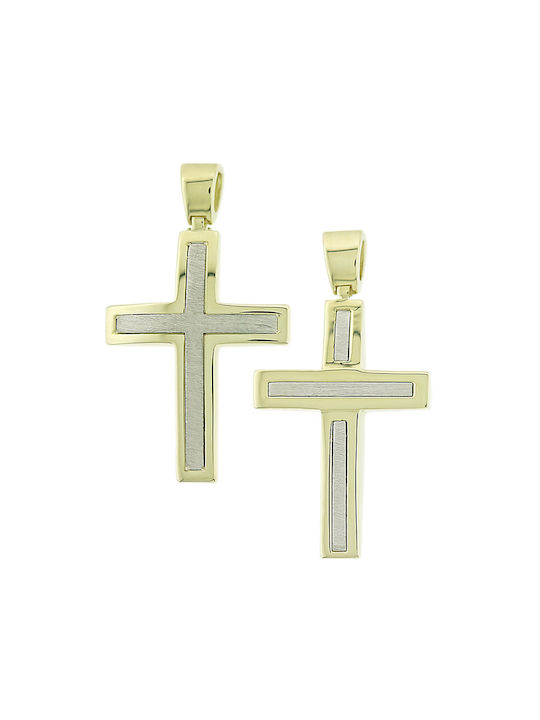 Men's Gold Cross 14K Double Sided