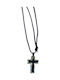 Black Men's Cross with Cord