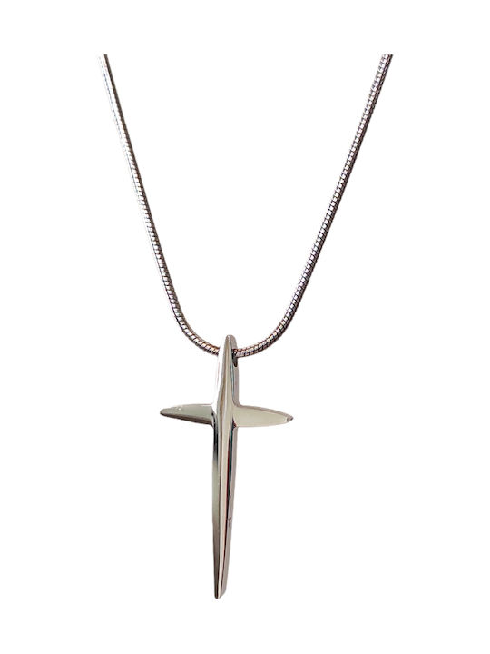 Women's Cross from Steel with Chain