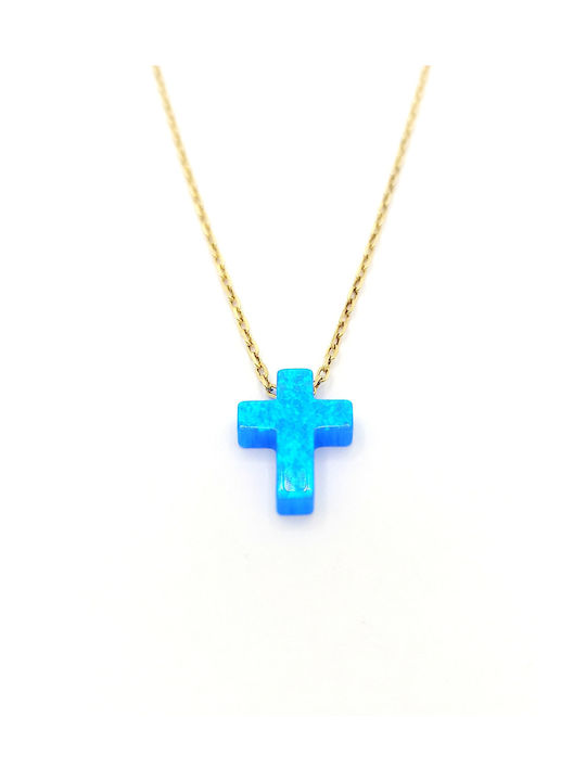 Cross from Gold Plated Silver with Chain