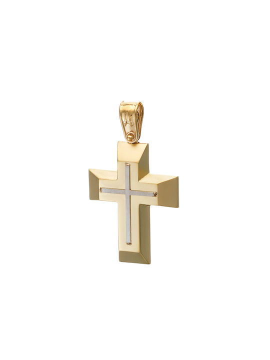 Men's White Gold Cross 14K