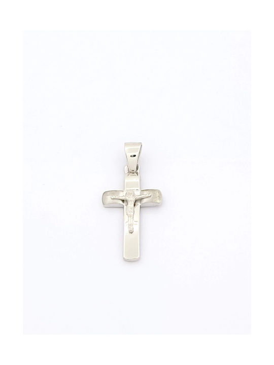 Kirkikosmima Men's Cross with the Crucified from Silver with Chain