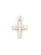 Kirkikosmima Men's White Gold Cross 14K Double Sided with the Crucified