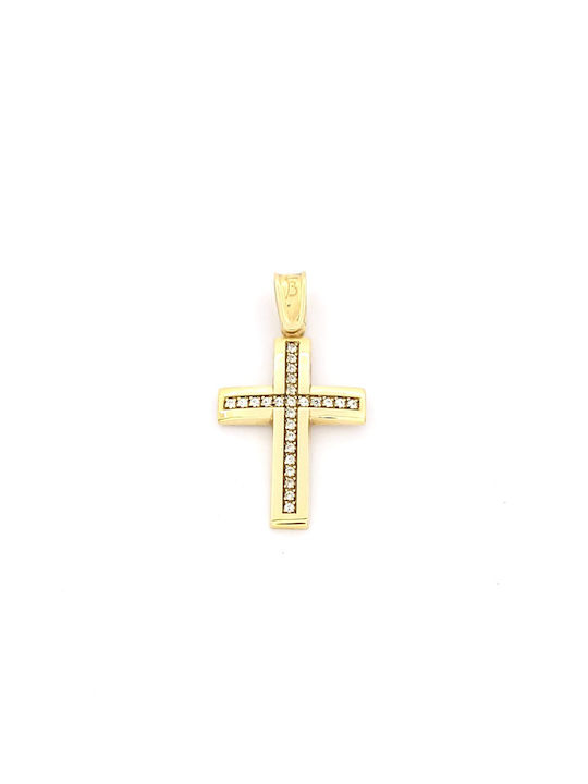 Kirkikosmima Damen Gold Kreuz 14K mit Kette