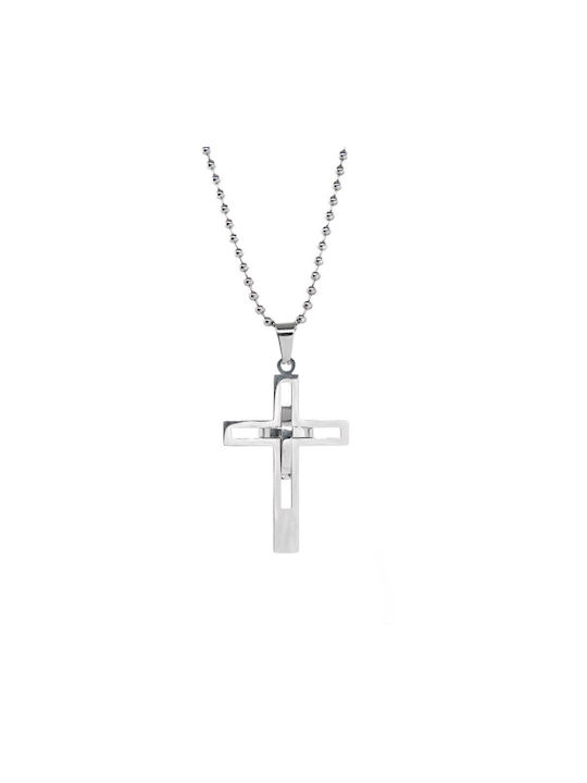 Men's Cross from Steel with Chain