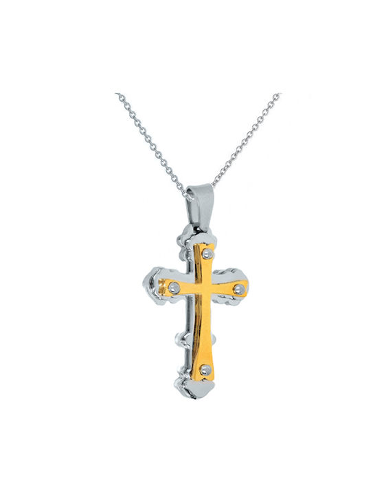 Men's Cross from Steel with Chain