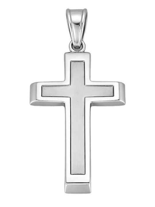 FenixJewelry Γυναικείος Λευκόχρυσος Σταυρός 14Κ χωρίς Αλυσίδα