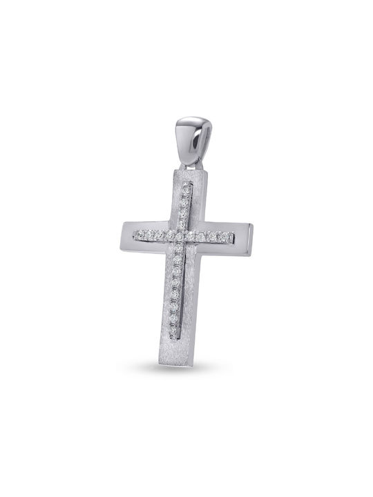 Damen Weißgold Kreuz 14K