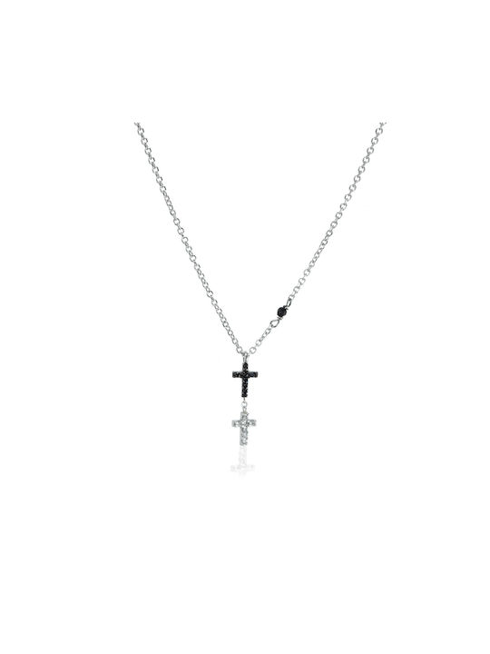 Weißgold Kreuz 14K mit Kette