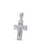 Men's White Gold Cross 14K