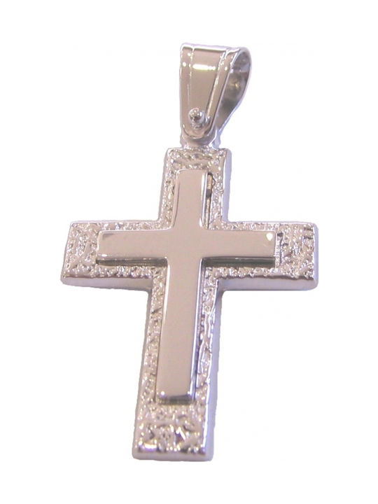 Weißgold Kreuz 14K