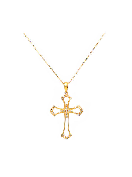 Gold Kreuz 18K mit Kette