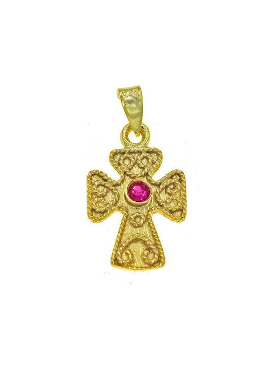 Women's Cross from Gold Plated Silver with Chain