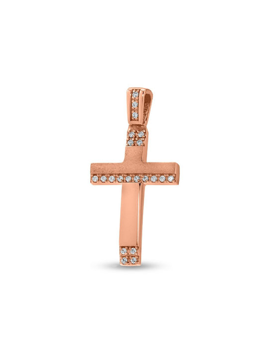 Damen Roségold Kreuz 14K