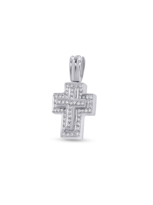 Women's White Gold Cross 18K