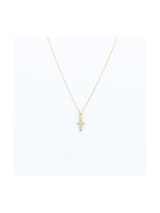 Cross from Gold Plated Silver with Chain