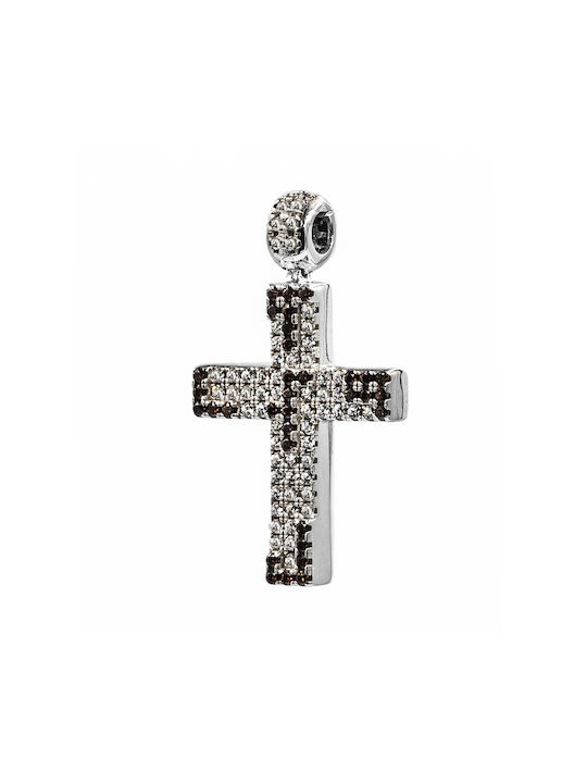 Damen Weißgold Kreuz 14K