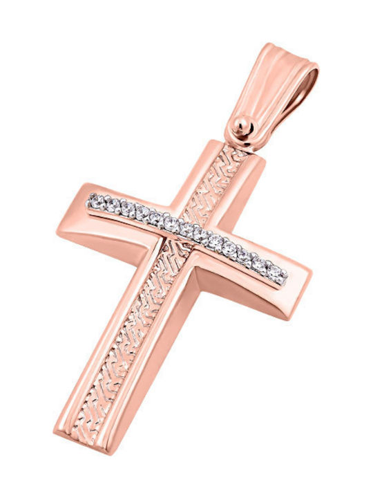 Damen Roségold Kreuz 9K