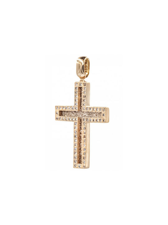 Damen Roségold Kreuz 14K