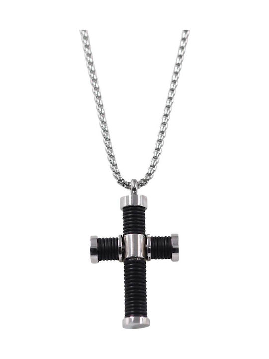 Bode Schwarzes Männlicher Stahlkreuz mit Kette