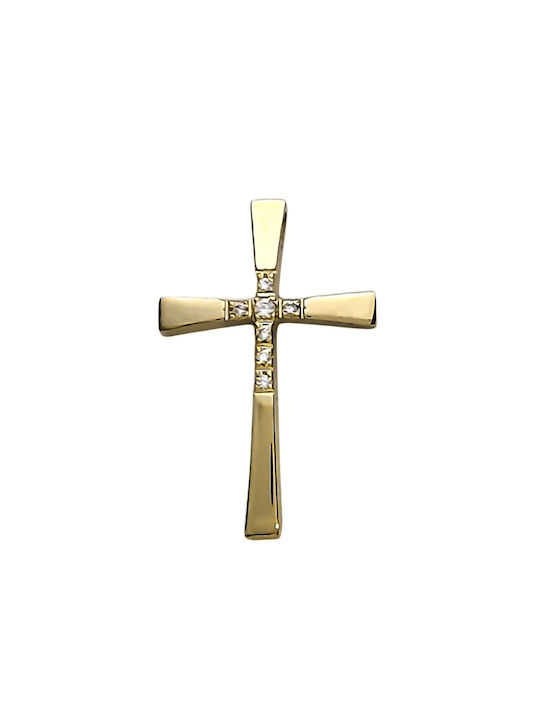 Damen Gold Kreuz 14K Beidseitig