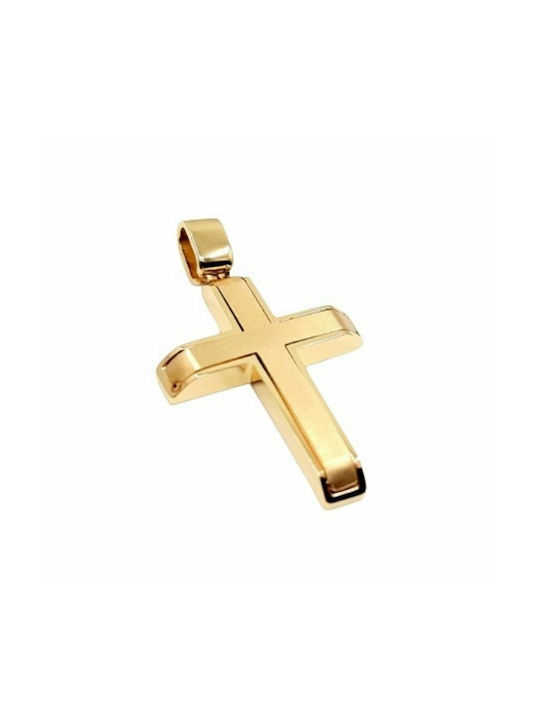 Herren Gold Kreuz 14K Beidseitig