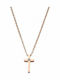 Art Collection Damen Kreuz aus Rosé Vergoldetem Stahl mit Kette