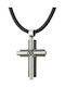 Art Collection Schwarz Herren Kreuz aus Stahl mit Schnur