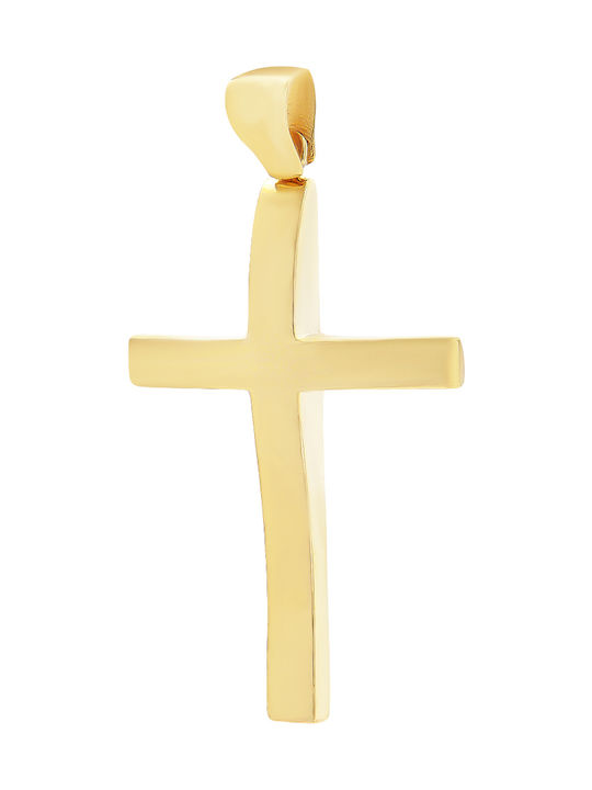 Men's Gold Cross 14K Double Sided