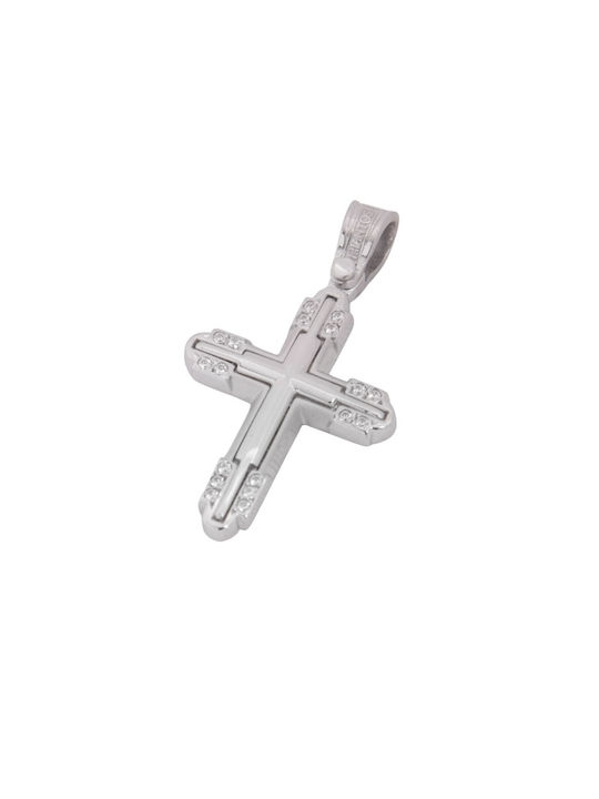 Damen Weißgold Kreuz 14K