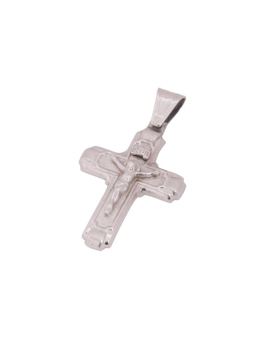 Men's White Gold Cross 14K with the Crucified