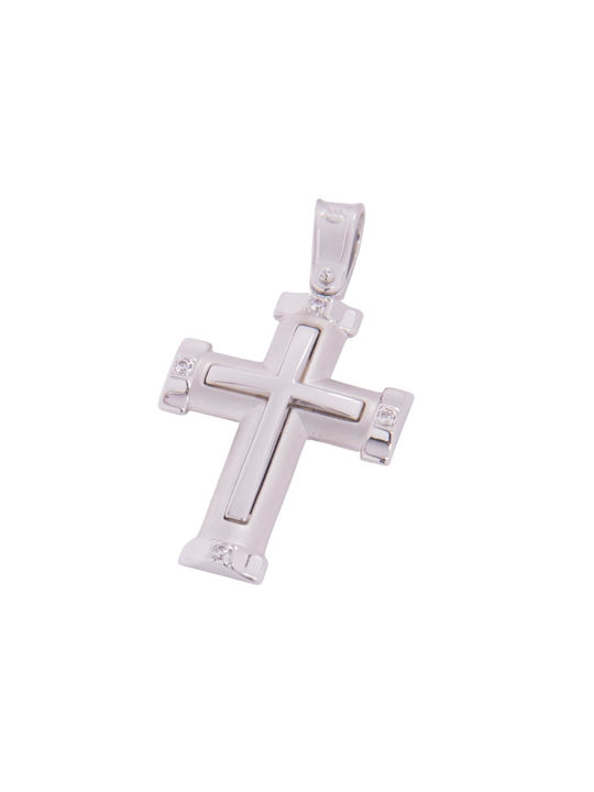 Damen Weißgold Kreuz 14K