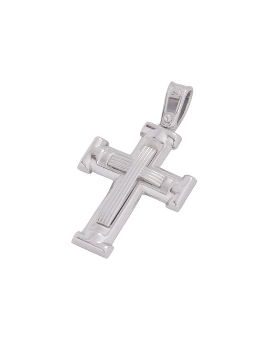 Men's White Gold Cross 14K