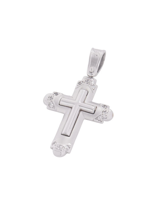 Damen Weißgold Kreuz 14K