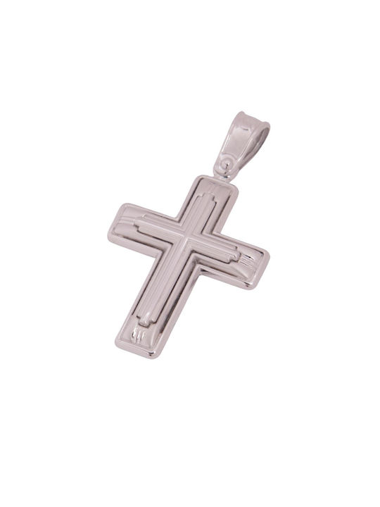 Men's White Gold Cross 14K