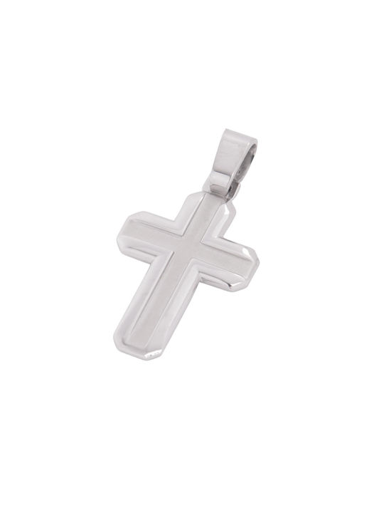 Men's White Gold Cross 14K