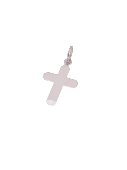 Men's White Gold Cross 14K