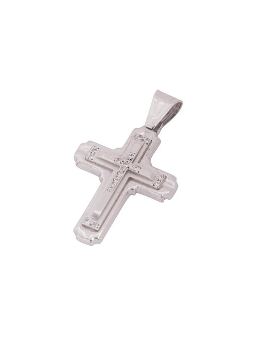 Damen Weißgold Kreuz 14K